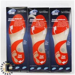 3 PAIRS OF NEW GEL GENIE INSOLES WOMENS SZ 5-8.5