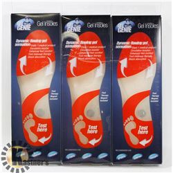 3 PAIRS OF NEW GEL GENIE INSOLES WOMENS SZ 5-8.5