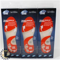 3 PAIRS OF NEW GEL GENIE INSOLES MEN'S SZ MEDIUM