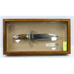 JIM BOWIE KNIFE FRAMED BY FRANKLIN MINT.
