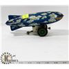Image 1 : VINTAGE TIN WIND UP ZEPPELIN.