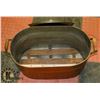 Image 1 : ANTIQUE COPPER BASIN WITH LID. 24 X 13 X 13