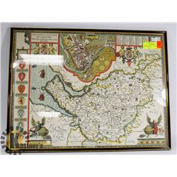 VINTAGE PRINT OF A 1600S ENGLISH JOHN SPEED MAP.