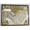 Image 1 : VINTAGE PRINT OF A 1600S ENGLISH JOHN SPEED MAP.