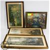 Image 1 : LOT OF 4 ANTIQUE FRAMED SCENIC PICTURES.
