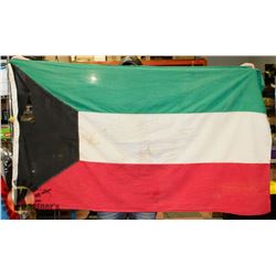 ANTIQUE LINEN SAILING SHIP FLAG.