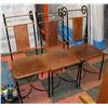 Image 1 : SET OF 3 WROUGHT IRON AND LEATHER CHAIRS