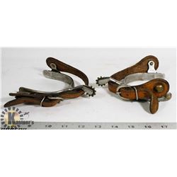 SET OF SILVER SPURS W/ ROWELS
