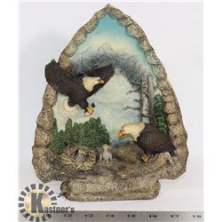 EAGLE FAMILY ARROWHEAD SHAPED FIGURE, 11" TALL