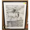 Image 1 : BLACK & WHITE FRAMED PICTURE, 21 X 28