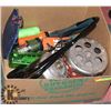 Image 1 : LARGE BOX OF CAMPING/SURVIVAL GEAR INCL.