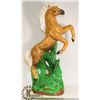 Image 1 : LARGE CERAMIC HORSE STATUE, (25"-TALL X 16"-LONG)
