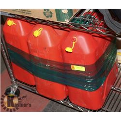 BUNDLE OF 3 X 20 LITER RED TALL PLASTIC