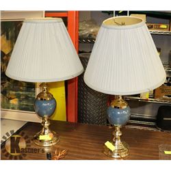 PAIR OF BLUE LAMPS
