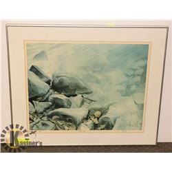 BLUE ROCK NUMBERED ART 26" X 22"