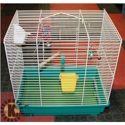 BIRD CAGE WITH ACCESSORIES.