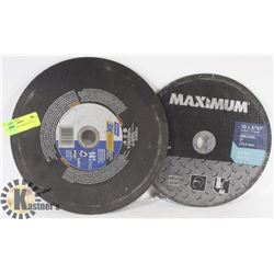 PAIR OF CUTOFF WHEELS, 14" & 12"