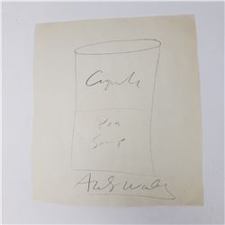 Signed Andy Warhol Campbell’s Pea Soup Sketch
