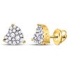 Image 1 : Diamond Heart Cluster Earrings 1/4 Cttw 10kt Yellow Gold