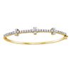 Image 1 : Diamond Pave-set Bangle Bracelet 1-1/2 Cttw 14kt Yellow Gold