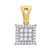 Image 1 : Diamond Square Cluster Pendant 1/2 Cttw 14kt Yellow Gold