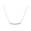 Image 1 : Diamond Curved Two-row Bar Pendant Necklace 1/6 Cttw 10kt White Gold