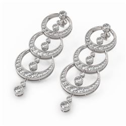8.84 ctw Diamond Designer Earrings 18K White Gold