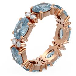 6.8 ctw Aquamarine Ring 18K Rose Gold