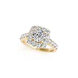 1.5 ctw Certified VS/SI Diamond Halo Ring 18K Yellow Gold