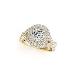 1.75 ctw Certified VS/SI Diamond Halo Ring 18K Yellow Gold