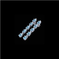 12.47 ctw Aquamarine & VS/SI Certified Diamond Earrings 10K White Gold