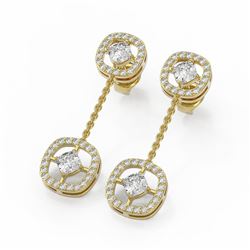 2 ctw Diamond Designer Earrings 18K Yellow Gold