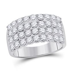 14kt White Gold Round Diamond Anniversary Band Ring 2.00 Cttw