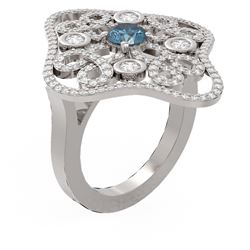 2.1 ctw Intense Blue Diamond Ring 18K White Gold