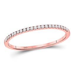 10kt Rose Gold Round Diamond Timeless Stackable Band Ring 1/8 Cttw