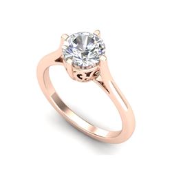 1.25 ctw VS/SI Diamond Solitaire Art Deco Ring 18K Rose Gold