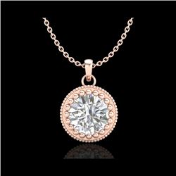 1 ctw VS/SI Diamond Solitaire Art Deco Necklace 18K Rose Gold
