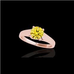 1.5 ctw Certified SI/I Fancy Intense Yellow Diamond Ring 10K Rose Gold