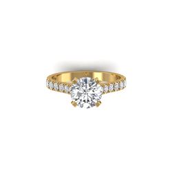 2.4 ctw Certified VS/SI Diamond Solitaire Art Deco Ring 14K Yellow Gold