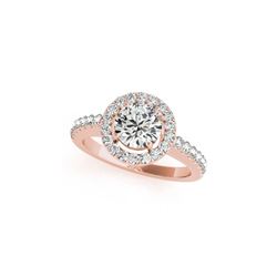 1.02 ctw Certified VS/SI Diamond Halo Ring 18K Rose Gold