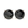Image 1 : 4.19 ctw Fancy Black Diamond Solitaire Stud Earrings 10K Rose Gold