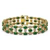 Image 1 : 17.74 ctw Emerald & Diamond Row Bracelet 10K Yellow Gold