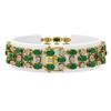 Image 2 : 17.74 ctw Emerald & Diamond Row Bracelet 10K Yellow Gold