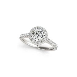 1.4 ctw Certified VS/SI Diamond Halo Ring 18K White Gold