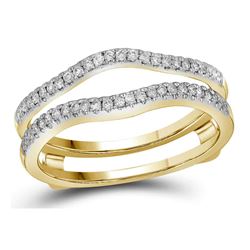 14kt Yellow Gold Diamond Ring Guard Wrap Solitaire Band Enhancer 1/4 Cttw