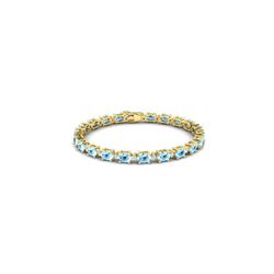 21.2 ctw Aquamarine & VS/SI Diamond Eternity Bracelet 10K Yellow Gold