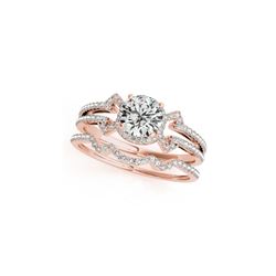 1.01 ctw Certified VS/SI Diamond 2pc Wedding Set 14K Rose Gold
