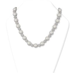 7.73 ctw Diamond and Pearl Necklace 18K White Gold