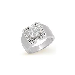 2.08 ctw Certified Diamond Men's Ring 14K White Gold