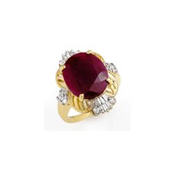 6.70 ctw Ruby & Diamond Ring 10K Yellow Gold